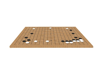 中式围棋草图大师模型，围棋sketchup模型下载