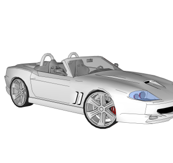 现代跑车免费su模型，现代跑车skp模型，草图大师模型素材下载