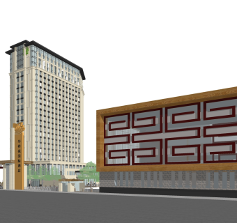 现代酒店草图大师模型，酒店sketchup模型免费下载