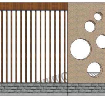 中式景观墙草图大师模型，景墙sketchup模型下载