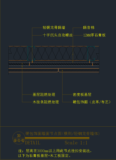 42个墙面详细工艺节点，墙面详细工艺节点CAD施工图纸下载