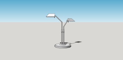 工业风金属台灯草图大师模型，台灯sketchup模型