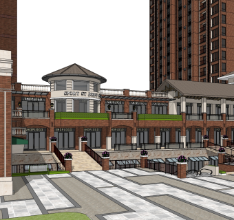 欧式酒店草图大师模型，酒店sketchup模型免费下载