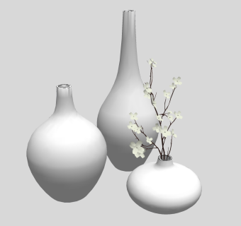  现代花瓶摆件草图大师模型，花瓶摆件sketchup模型下载