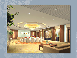 江苏五星级酒店中餐厅CAD施工图附效果图