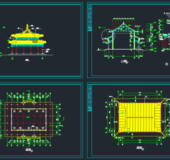 古建筑宫殿殿阁CAD施工图，宋朝古建筑施工图纸下载