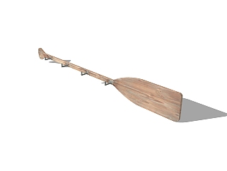 现代实木船桨草图大师模型，实木船桨sketchup模型免费下载