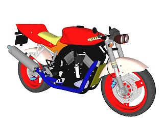 现代<em>摩托车</em>sketchup模型，<em>摩托车</em>草图大师模型下载