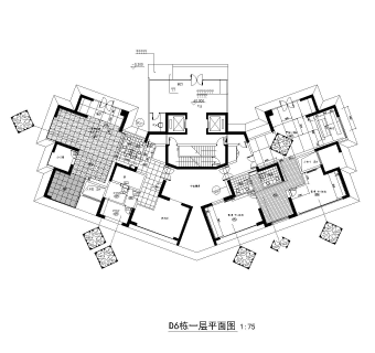 雨花都D6户型施工及材料样板施工图CAD下载