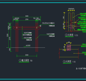 原创园林景观廊架CAD，廊架CAD建筑图纸下载