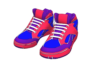 现代运动鞋草图大师模型，运动鞋sketchup模型下载