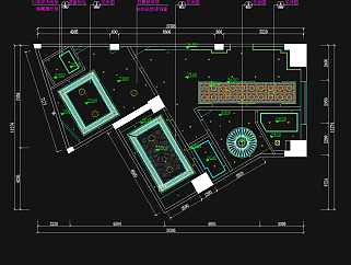 凯歌归茶楼多功能厅详细施工图，CAD平面布置图