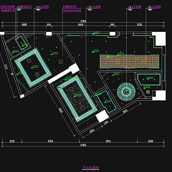 凯歌归茶楼多功能厅详细施工图，CAD平面布置图