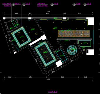 凯歌归茶楼多功能厅详细施工图，CAD平面布置图