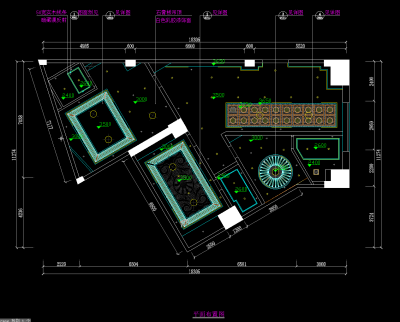 凯歌归茶楼多功能厅详细施工图，CAD平面布置图