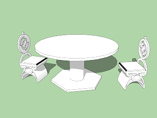 现代桌椅<em>组合</em>草图大师模型，桌椅<em>组合</em>skp模型下载