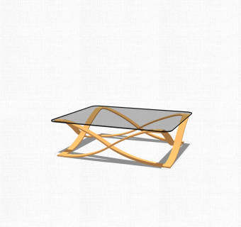 现代简约玻璃茶几草图大师模型，茶几sketchup模型下载