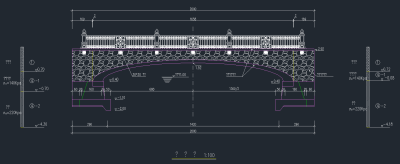 景观桥全套CAD模版，景观桥CAD施工图纸下载