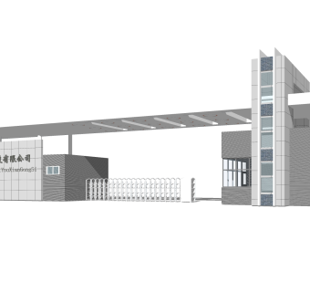 现代建筑门头草图大师模型，建筑门头sketchup模型免费下载