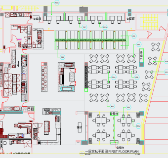 酒店一层全日餐厅cad施工图下载、酒店一层全日餐厅dwg文件下载