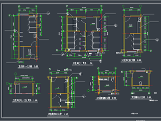 楼梯、电梯、卫生间大样，节点大样CAD施工图纸下载