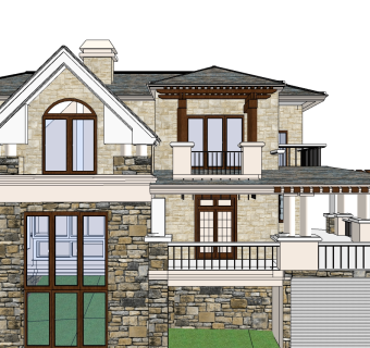 欧式别墅su模型下载、欧式别墅草图大师模型下载