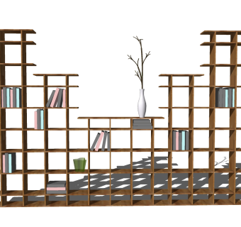 现代书架博古架草图大师模型，书架博古架sketchup模型下载