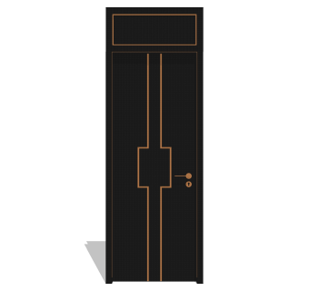 新中式门草图大师模型，室内门效果图su模型下载