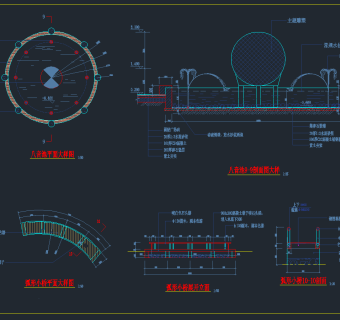 园林景观假山喷泉大样图，园林景观CAD施工图纸下载