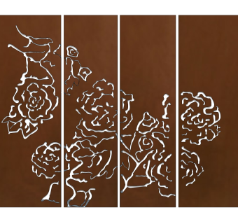 现代花纹样式锈板草图大师模型，锈板sketchup模型下载