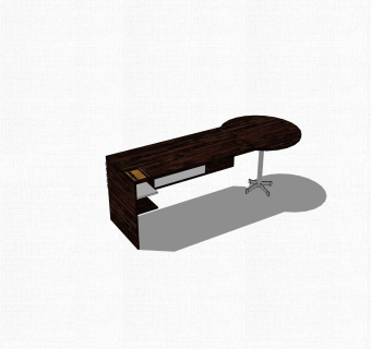 现代单人办公桌草图大师模型，办公桌sketchup模型下载