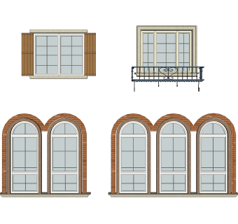 欧式窗草图大师模型,欧式窗SU模型下载