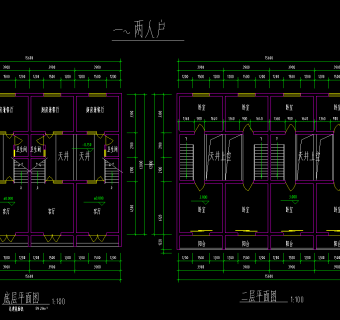 李白故居防唐民居CAD施工图，民居CAD建筑图纸下载