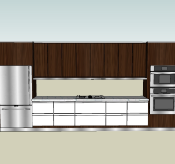 厨房柜草图大师模型，橱柜sketchup模型下载