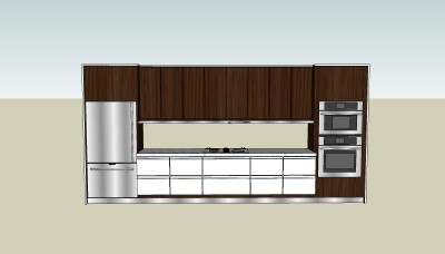 厨房柜草图大师模型，橱柜sketchup模型下载