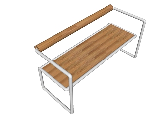 户外椅sketchup模型下载，景观<em>木椅</em>草图大师模型