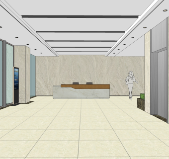 现代商城超市su模型，大型商业超市sketchup模型下载
