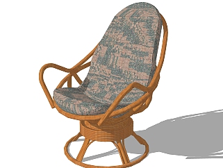 现代实木户外摇椅草图大师模型，摇椅sketchup模型下载