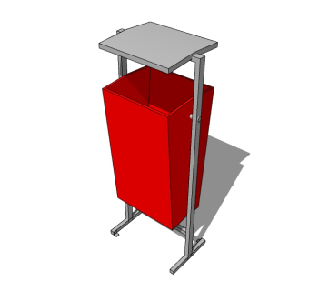 现代简约垃圾桶草图大师模型，垃圾桶SU模型下载