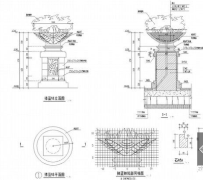 园林景观<a href=https://www.yitu.cn/sketchup/huayi/index.html target=_blank class=infotextkey>花</a>钵施工详图