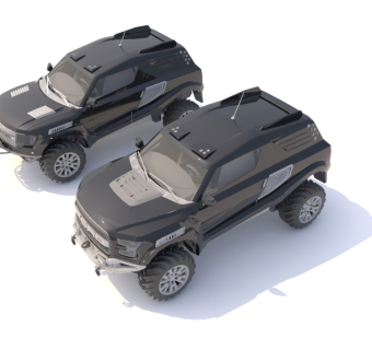 现代汽车越野车改装车草图大师模型，汽车越野车改装车sketchup模型下载