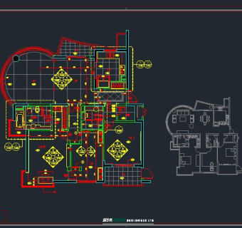 祥细客厅卧室家装户型图三居CAD，免费下载