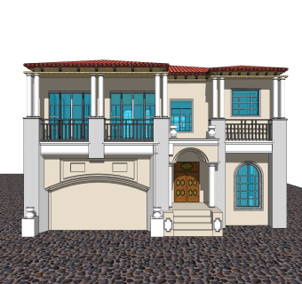 欧式别墅su模型，别墅sketchup模型下载