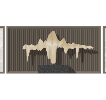 新中式景墙sketchup模型下载