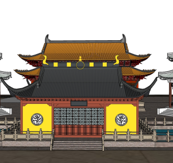 寺庙草图大师模型下载、寺庙su模型下载