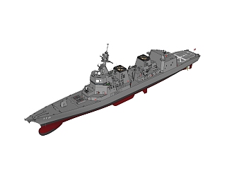 现代日本秋月级DD-116<em>照</em>月号驱逐舰su模型下载，驱逐舰...