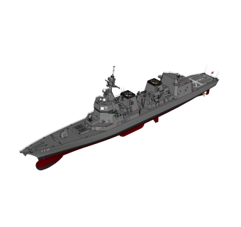 现代日本秋月级DD-116照月号驱逐舰su模型下载，驱逐舰草图大师模型
