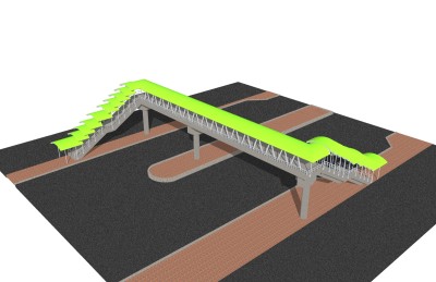 现代人行天桥草图大师模型，人行天桥sketchup模型免费下载