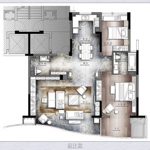 外国风室内户型图设计