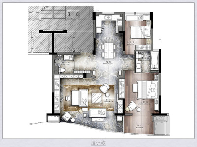 外国风室内户型图设计